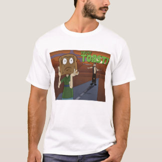 A hilarious shirt with a man with a toast head!
