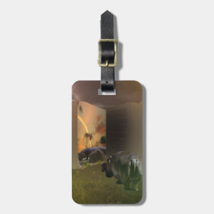 **"A Hippo’s Heart: A Tale of Love in the Pages Luggage Tag