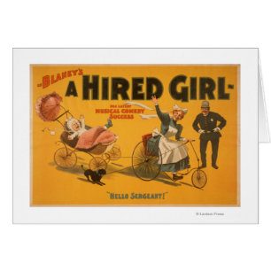 "A Hired Girl" Comedy Success Theatre Poster