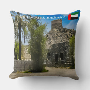 A historic Al Bidya Mosque landscape in the UAE Cushion