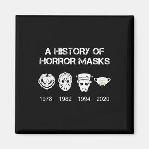 A History Of Horror Masks Halloween And Movie Gift Magnet