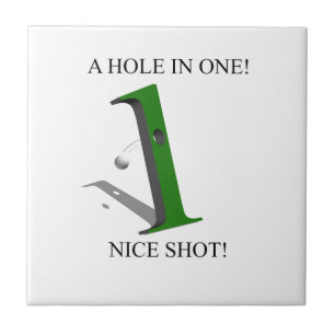 A Hole In One Golf Ball Ceramic Tile