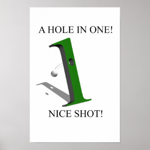 A Hole In One Golf Ball Poster