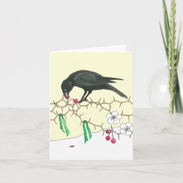 A Holiday Crow Notecard (Front)