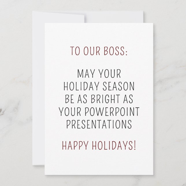 A Holiday Season Funny Boss Saying (Front)