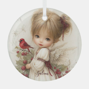 A Holly-Touched Moment of Magic Glass Tree Decoration