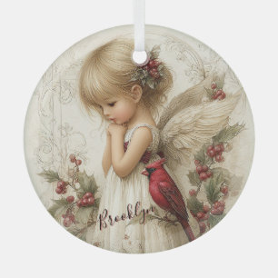 A Holly-Touched Moment of Magic Glass Tree Decoration