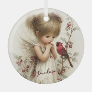 A Holly-Touched Moment of Magic Glass Tree Decoration