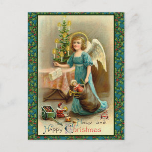 A Holy and Happy Christmas Angel Cards, Stickers Holiday Postcard