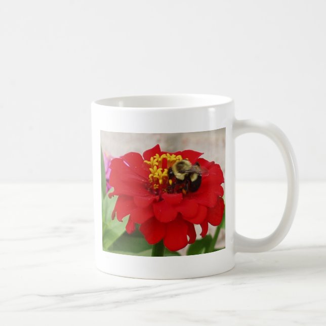 A Honey Bee Feasting Coffee Mug (Right)