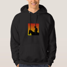 A hooded sweatshirt with a horse for him