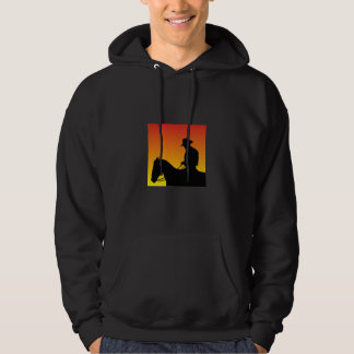 A hooded sweatshirt with a horse for him