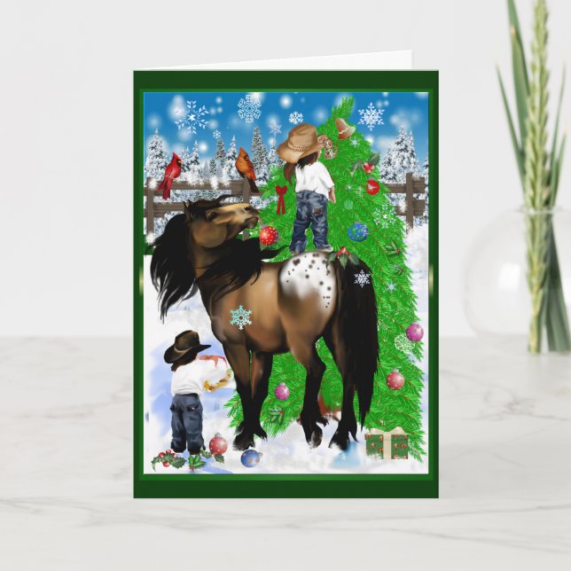 A Horse and Kid Christmas Card (Front)