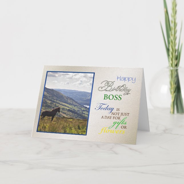 A horse birthday card for boss. (Front)
