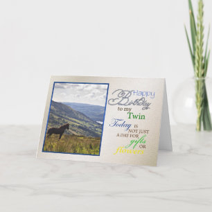 A horse birthday card for twin.