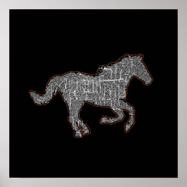 a horse black poster (Front)