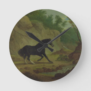 A Horse Frightened by a Snake, 1792 (oil on canvas Round Clock