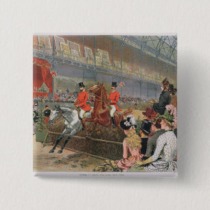 A Horse Race, 1886 15 Cm Square Badge