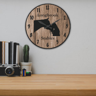 A Horses Love 4 Customisable Barnwood Styled Large Clock
