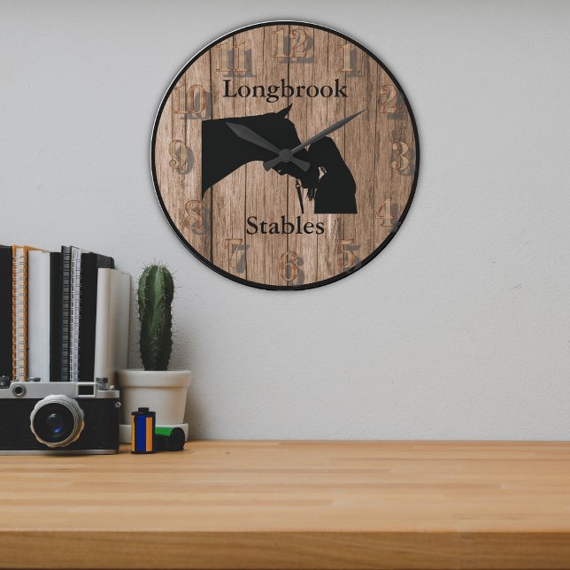 A Horses Love 6 Customisable Barnwood Styled Large Clock (Creator Uploaded)