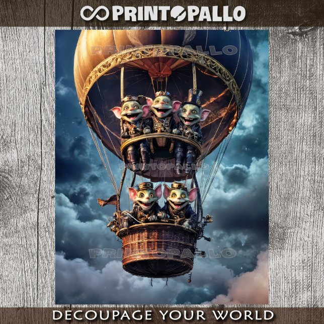 A hot air balloon full of mischievous goblins -  tissue paper (Creator Uploaded)