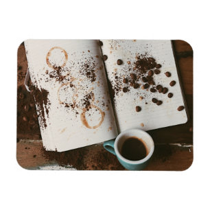 A Hot Mess Coffee with Stained Book and Beans Magnet