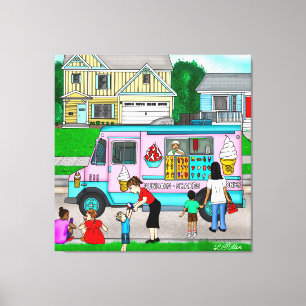 A Hot Summer Day A Whimsical Illustration Canvas Print