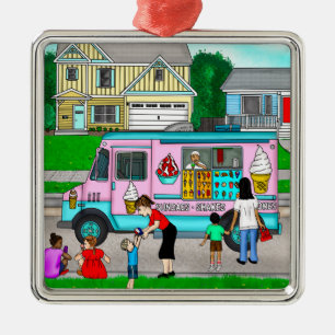 A Hot Summer Day   A Whimsical Illustration Metal Ornament