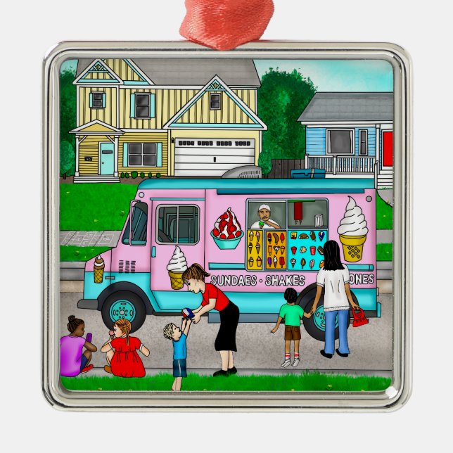 A Hot Summer Day | A Whimsical Illustration Metal Ornament (Front)