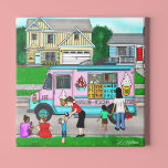 A Hot Summer Day | A Whimsical Illustration Photo Print<br><div class="desc">An illustration to provoke that nostalgic feeling of a hot summer day in your youth. That moment when you hear the music of the ice cream truck and run to beg your mum for a couple quarters. Whimsical cartoon style illustration of little kids having a fun summer day.</div>