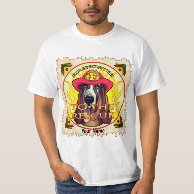 A Hound Dog Firefighter  T-Shirt (Front)