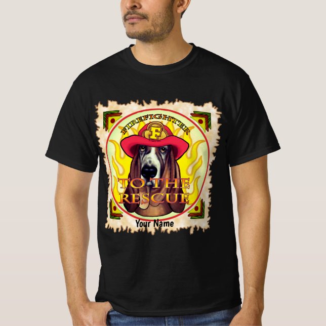 A Hound Dog Firefighter   T-Shirt (Front)