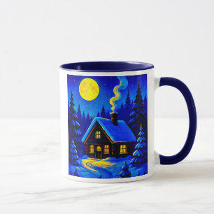 A house on a nice winter night. mug