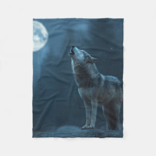 A Howling Wolf Fleece Blanket