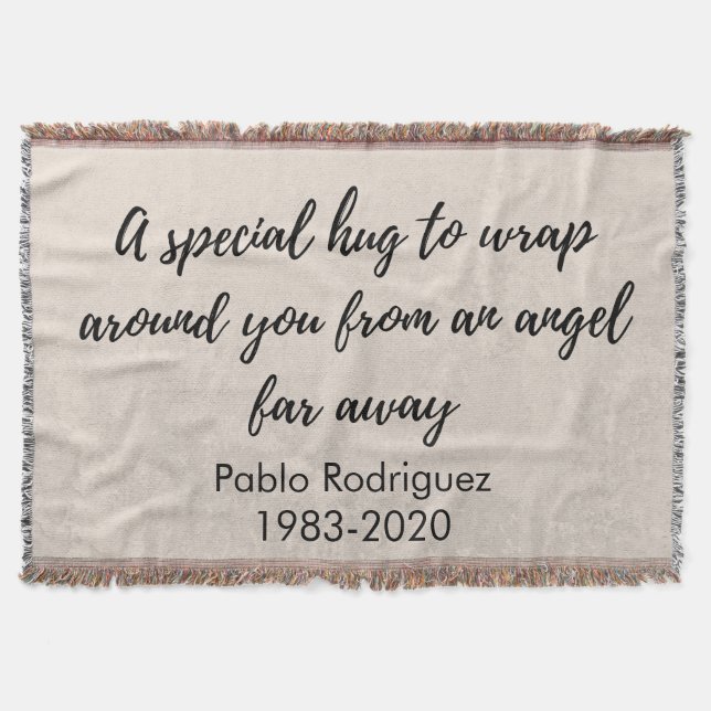 A Hug From an Angel Throw Blanket (Front)
