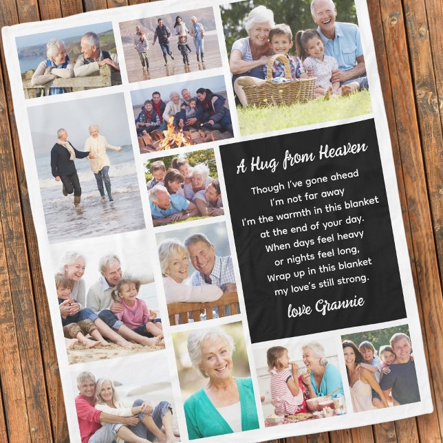 A Hug From Heaven Photo Memorial Fleece Blanket (Creator Uploaded)