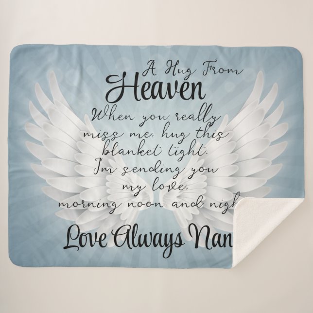A Hug From Heaven  Sherpa Blanket (Front (Horizontal))