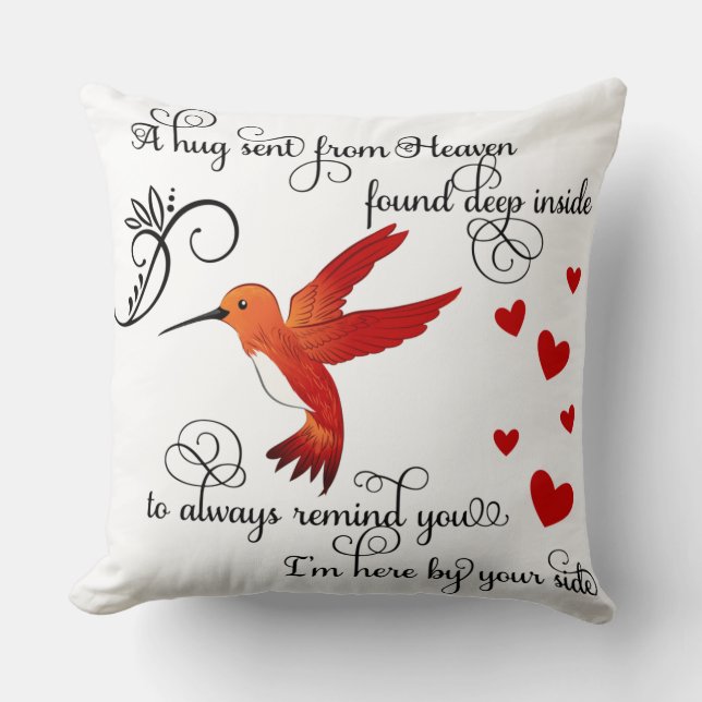 A Hug Sent From Heaven/Hummingbird Cushion (Front)