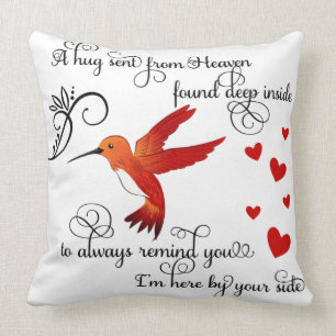 A Hug Sent From Heaven/Hummingbird Cushion