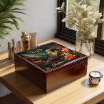 A Hummingbird And Wildflowers Personalised Gift Box<br><div class="desc">A beautiful painting of a hummingbird in a garden full of colourful wildflowers,  personalised jewellery gift box</div>