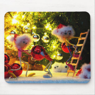 A humorous look from the Fubby's at Christmas deco Mouse Pad