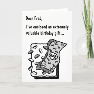 A humourous birthday card with a surprise ending.
