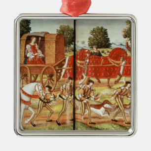 A Hunt, illustration from Ovid's Epistles Metal Tree Decoration