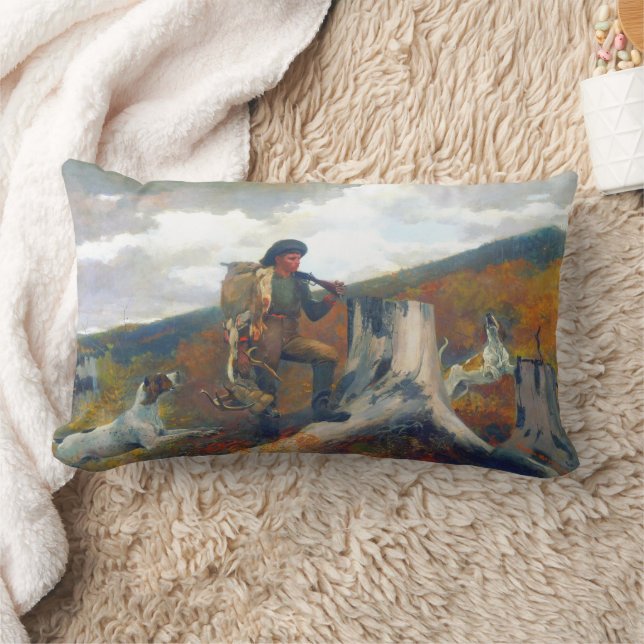 A Huntsman and Dogs Winslow Homer Circa 1891 Lumbar Cushion (Blanket)
