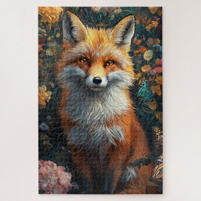 A hyper-realistic fox jigsaw puzzle (Vertical)
