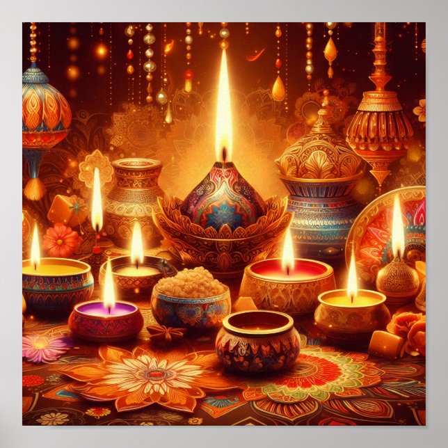 A.I. Dewali Candles Poster (Front)