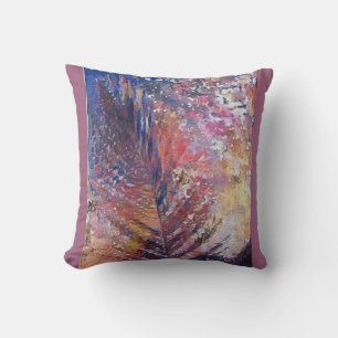 A.I. enhanced photo, beautiful leaf in nature Cushion