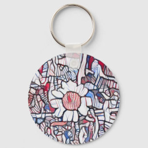 A.I. enhanced photo of the humble daisy  Key Ring