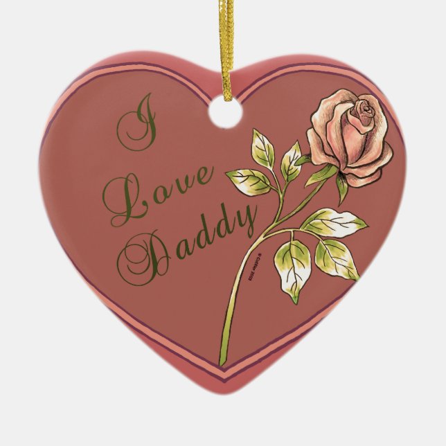 A I Love Daddy Heart Ceramic Tree Decoration (Front)