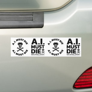 A.I. Must Die™ Logo (Bold Font) Bumper Sticker